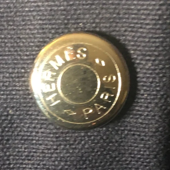 Hermes Authentic Fourre Tout Navy/Green Tote Bag,GUC. - Picture 9 of 17